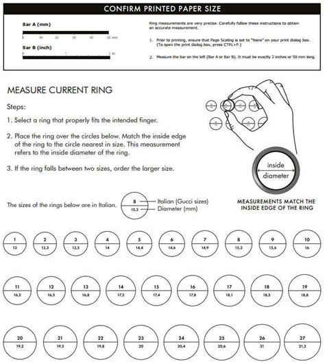 gucci ring conmversion|Gucci wrist size chart.